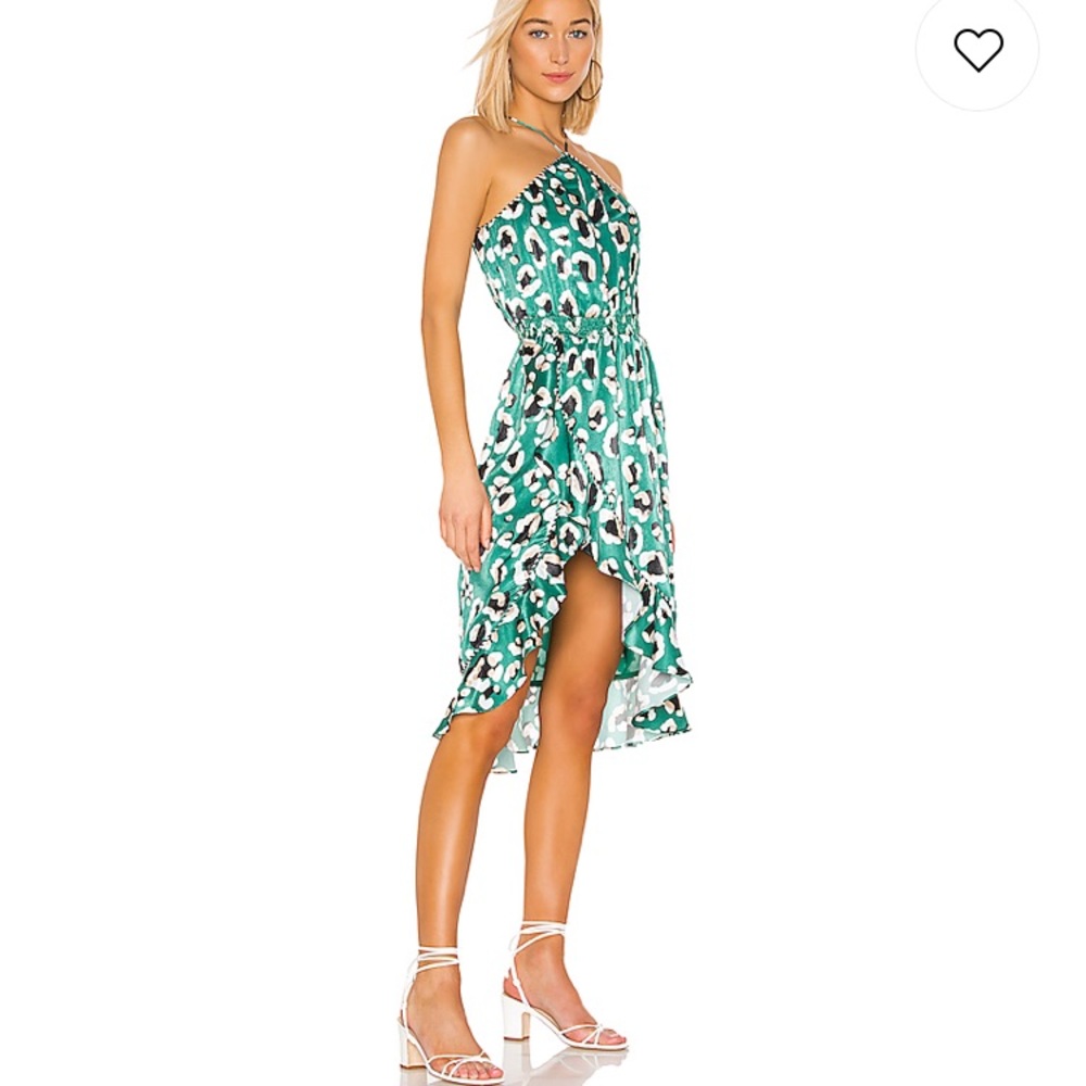 NWOT REVOLVE Baye Midi in Green Leopard Dress - Picture 2 of 3